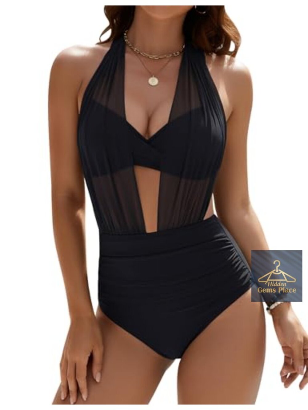 High Waisted Bikini Set Tummy Control Swimsuits Twist Front
